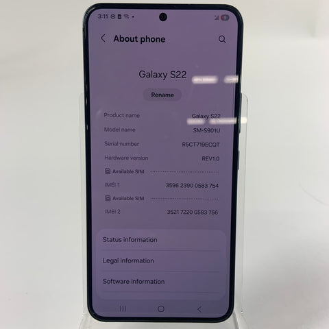 Unlocked Samsung Galaxy S22 8GB RAM 128GB SM-S901U Black