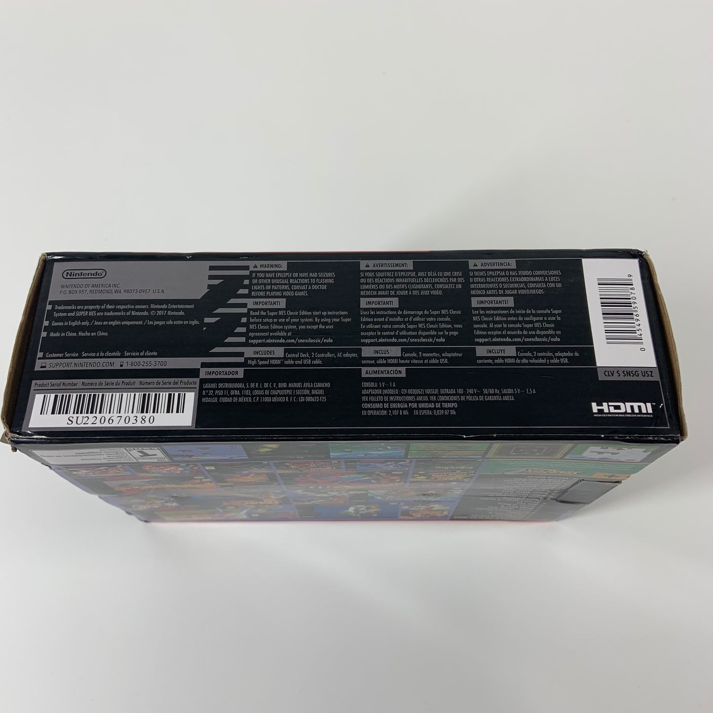 NEW OPEN BOX Super Nintendo SNES Classic Edition Video Game Console CLV-201 Gray