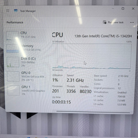 TUF Gaming Custom PC i5-13420H 2.10GHz 16GB RAM 500GB SSD Nvidia RTX 3050