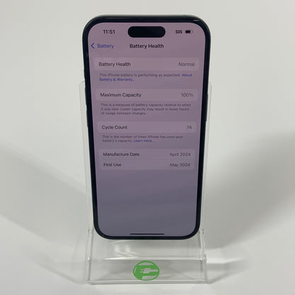 Unlocked Apple iPhone 15 128GB 18.5 Black MTLV3LL/A