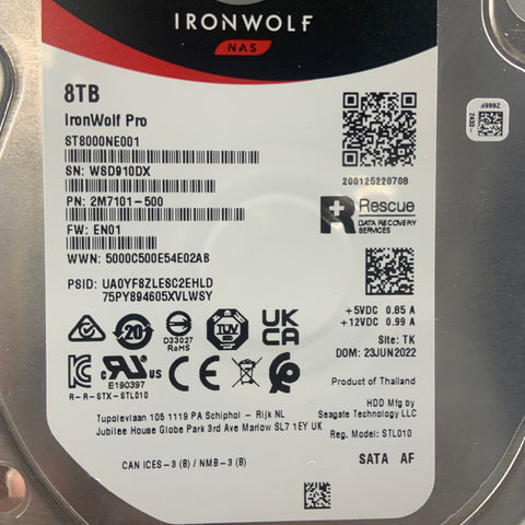 Seagate 3.5" Ironwolf Pro 8TB SATA III 6Gbps HDD 2M7101-500