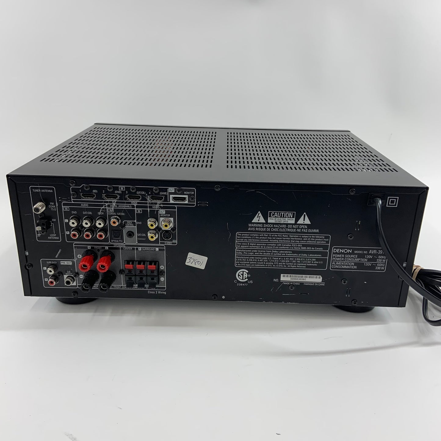 Denon AVR-391 Home Theater Surround Sound Receiver TESTED