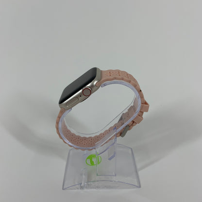 Unlocked Apple Watch SE 2nd Gen 40MM Silver Aluminum Pink Aftermarket Band