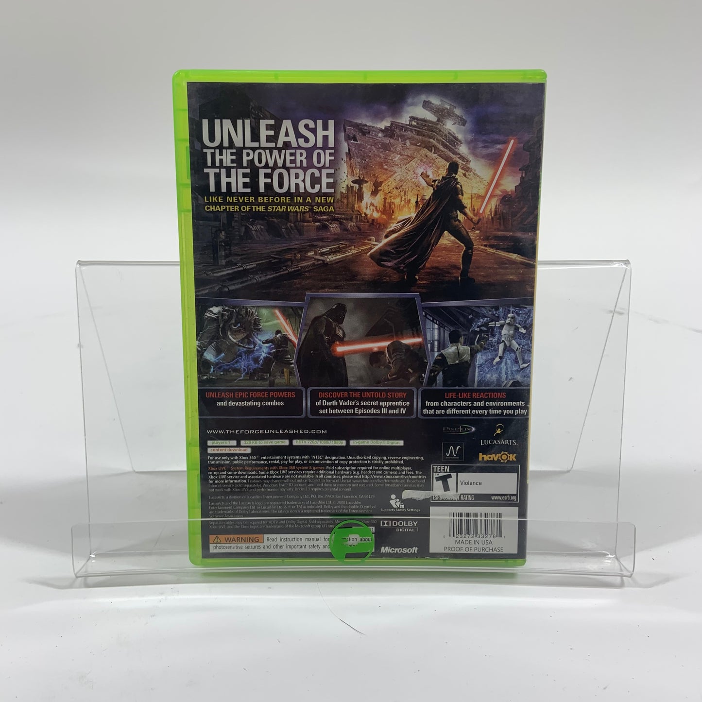 Star Wars The Force Unleashed  (Microsoft Xbox 360,  2008)