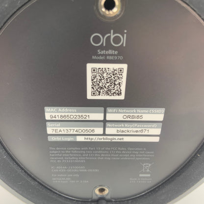 NETGEAR Orbi RBE970 Quad Band WiFi 7 AddOn Mesh Network 10G Internet 970 Black