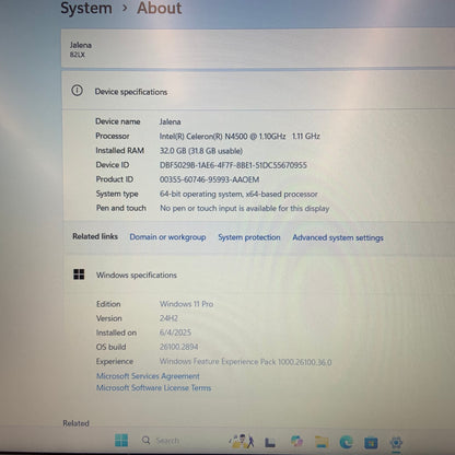 Lenovo IdeaPad 15IJL7 15.6" Celeron N4500 1.1GHz 32GB RAM 1TB SSD