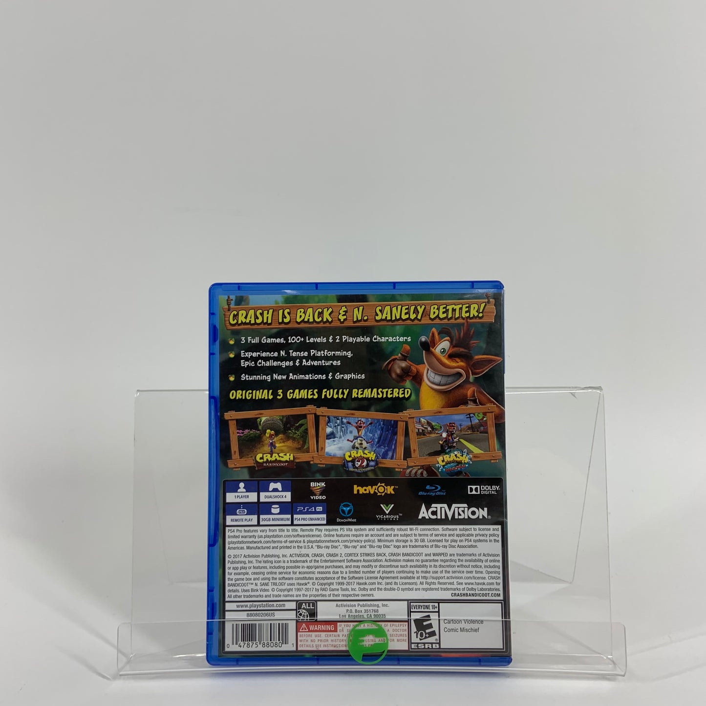 Crash Bandicoot N. Sane Trilogy (Sony PlayStation 4 PS4, 2017)