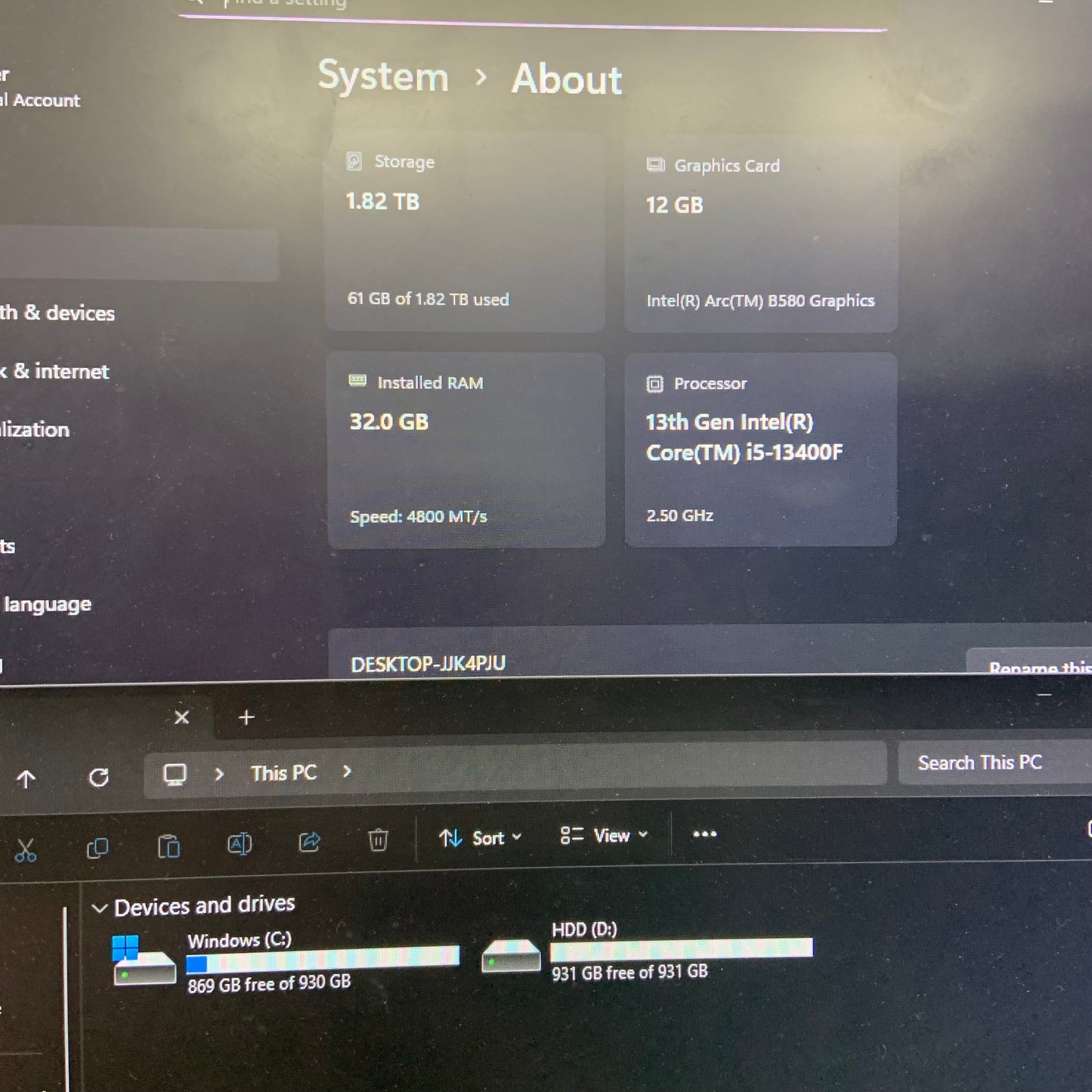 Studio Production Gaming PC 13th Gen Intel Arc B580 Nitro 32GB DDR5 2TB STORAGE Intel i5-13400F 2.50GHz Black and Silver RGB