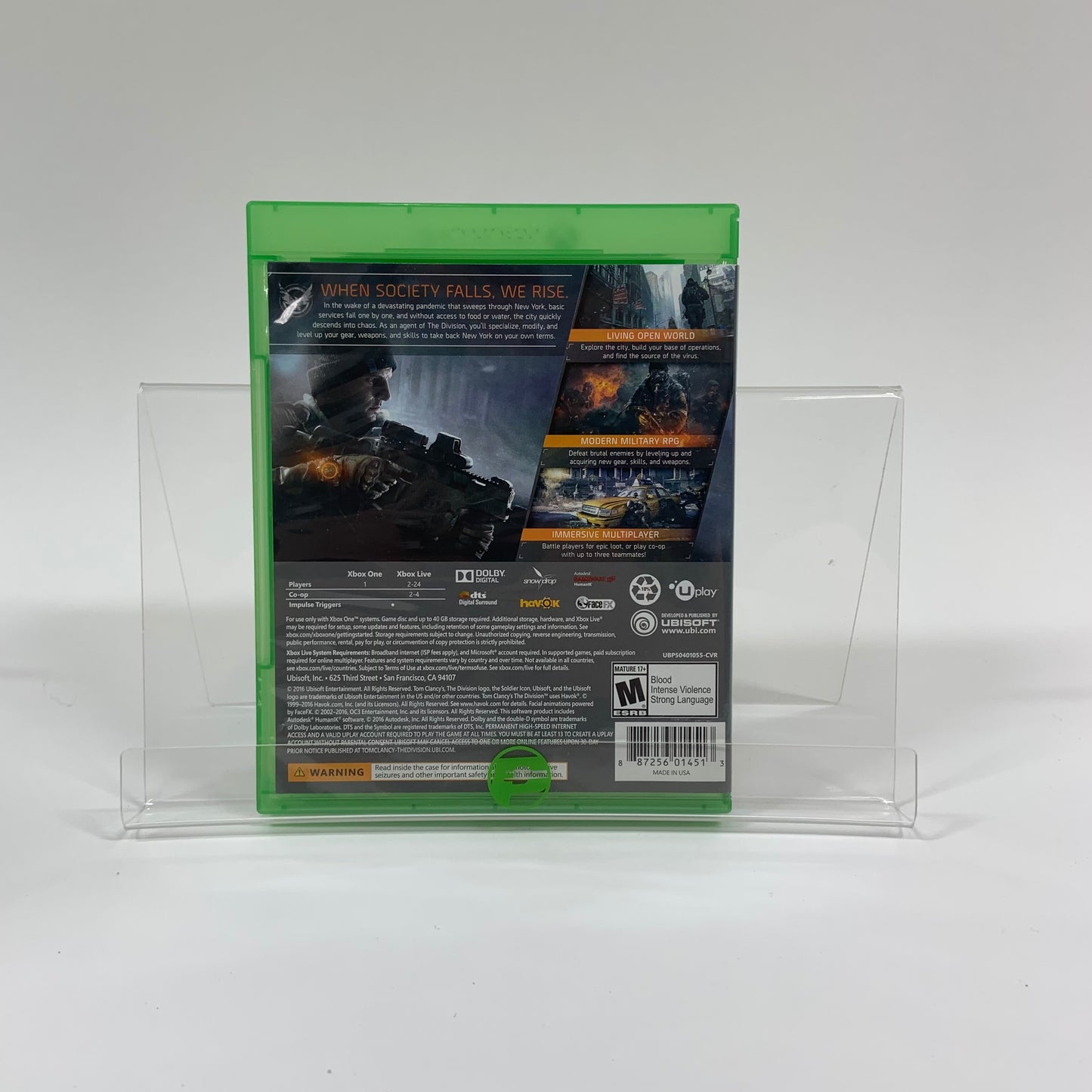 Tom Clancy's The Division  (Microsoft Xbox One,  2016)
