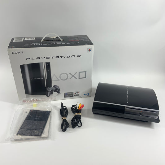 Sony PlayStation 3 Fat PS3 80GB Black Console Gaming System CECHK01 with Box TESTED