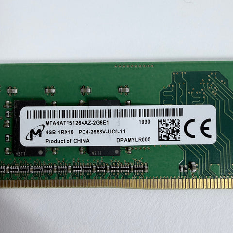 Micron MTA4ATF51264AZ-2G3E1 4GB (1Rx16) PC4 RAM DDR4 2666MHz PC4-2666C-UC0-11