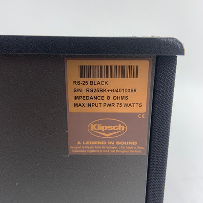 Klipsch RS-25 Black Reference Two Way Surround Channel Loudspeaker Pair of 2