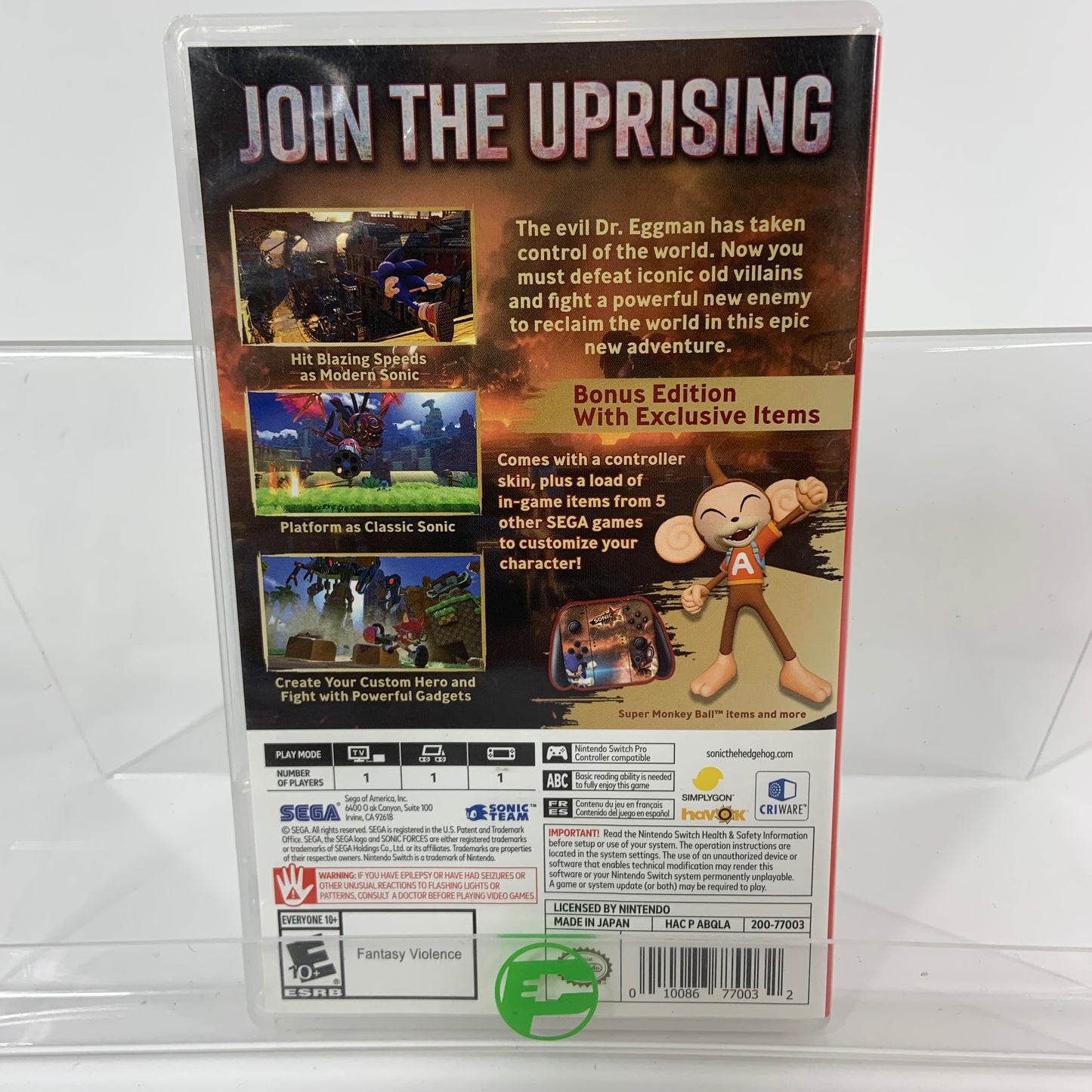 Sonic Forces (Nintendo Switch, 2017)