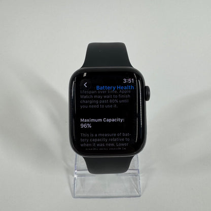 GPS Only Apple Watch Series 6 44MM Space Gray Aluminum Black Sport Band