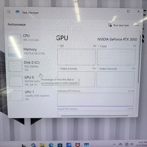 TUF Gaming Custom PC i5-13420H 2.10GHz 16GB RAM 500GB SSD Nvidia RTX 3050
