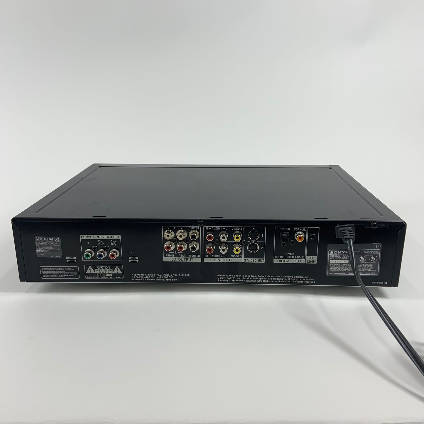Sony DVP-S500D CD/DVD Player 5.1 Channel with Remote TESTED