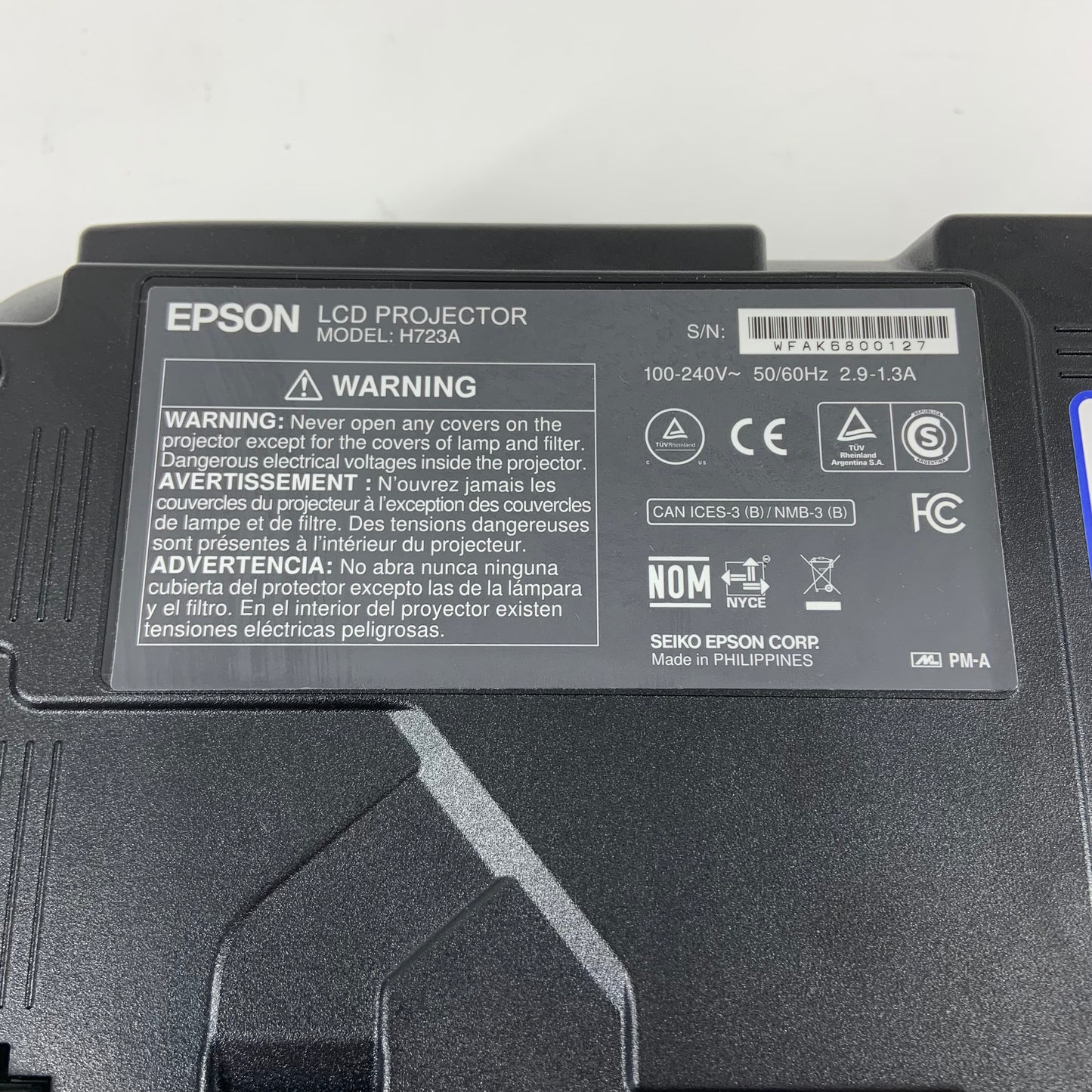 Epson EX5250 Pro 1024x768 XGA 3LCD Projector 3,600 Lumens H723A ZERO Lamp Hours