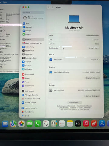 2025 Apple MacBook Air 15" M4 10C GPU 4.5GHz 16GB RAM 256GB SSD A3241