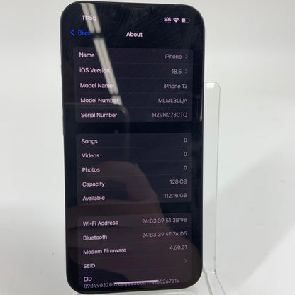 Factory Unlocked Apple iPhone 13 128GB Midnight MLML3LL/A