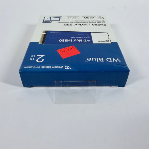 New Western Digital WD M.2 2280 Blue 2TB PCIe Gen 4 x4 (NVMe) SSD WDS200T3B0E