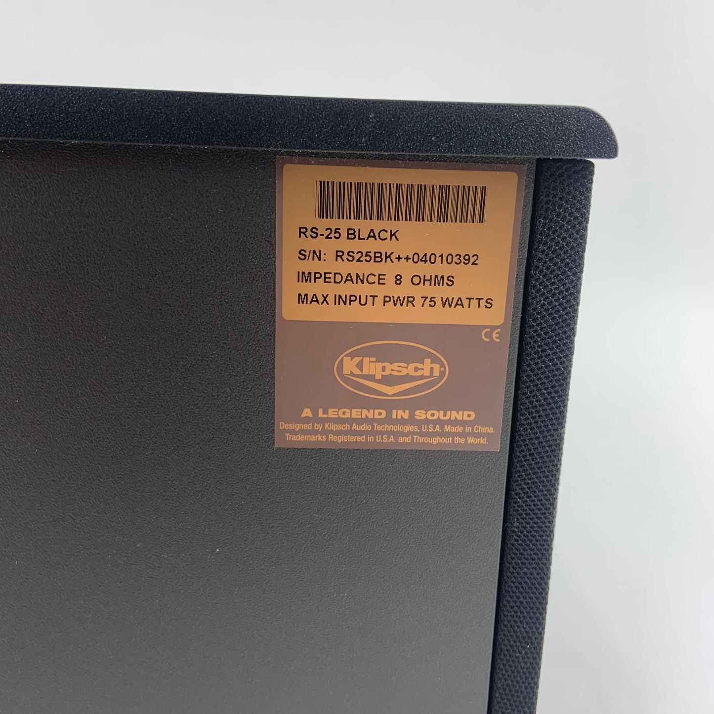 Klipsch RS-25 Black Reference Two Way Surround Channel Loudspeaker Pair of 2