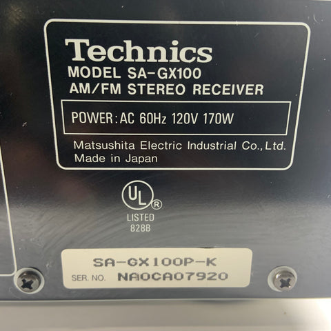 Technics SA-GX100 170W 120V 2 Channel AM/FM Stereo Reciever