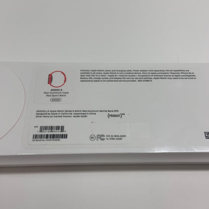New GPS Only Apple Watch Series 6 40MM Red Aluminum Red Sport Band A2291