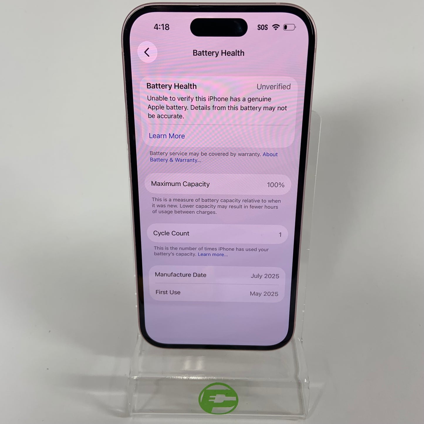 Factory Unlocked Apple iPhone 15 128GB Pink MTLW3LL/A