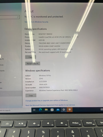 Microsoft Surface Pro 8 1724 13" m3-6Y30 1.5GHz 4GB RAM 256GB SSD