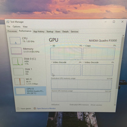 Dell Precision 7720 17" i7-7820HQ 32GB RAM 1.5TB STORAGE 512GB SSD Quadro P3000