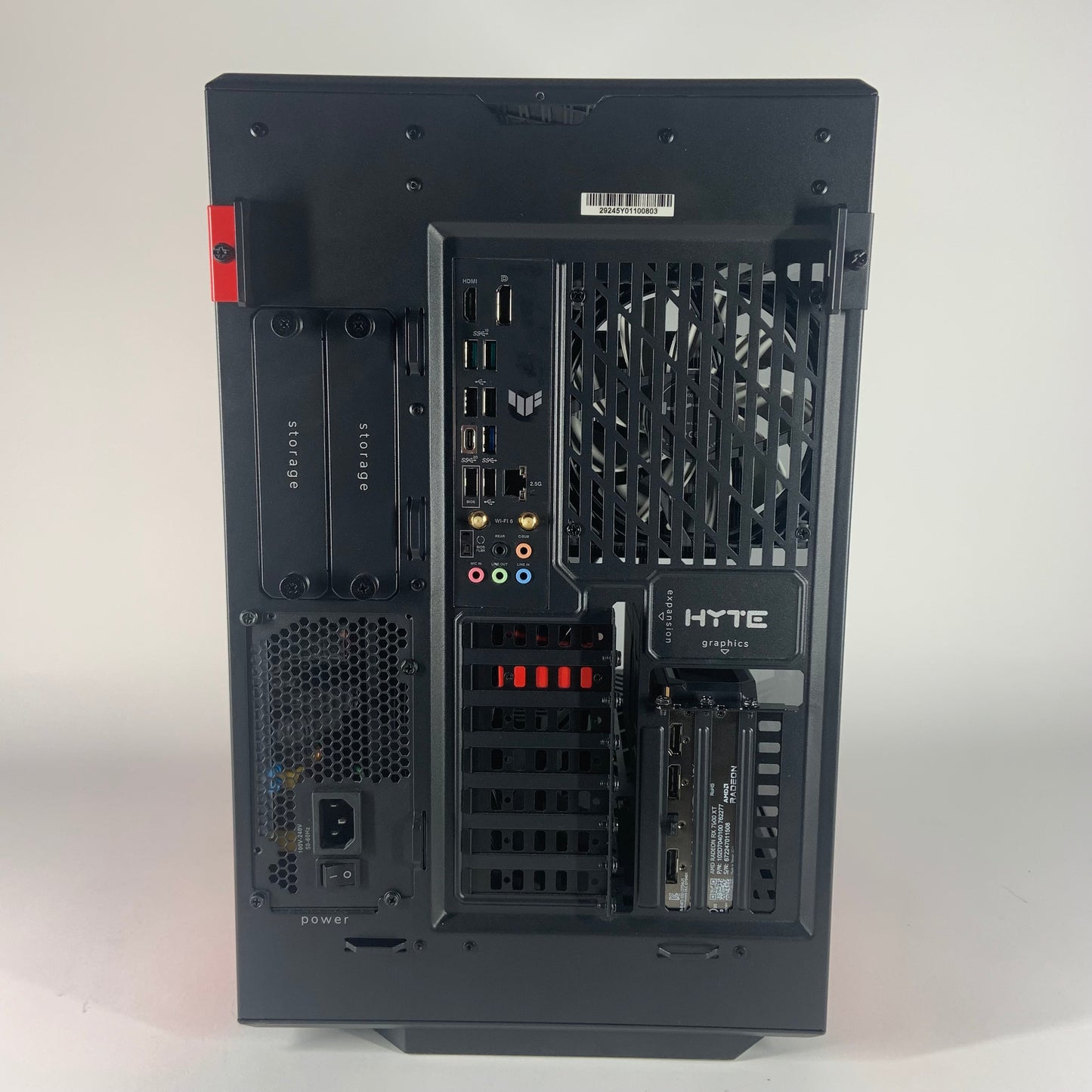 Red Black HYTE Y60 AMD Ryzen 7 7700X Sapphire 7900 XT 20GB 4TB Storage 32GB DDR5 Custom Stealth Gaming PC