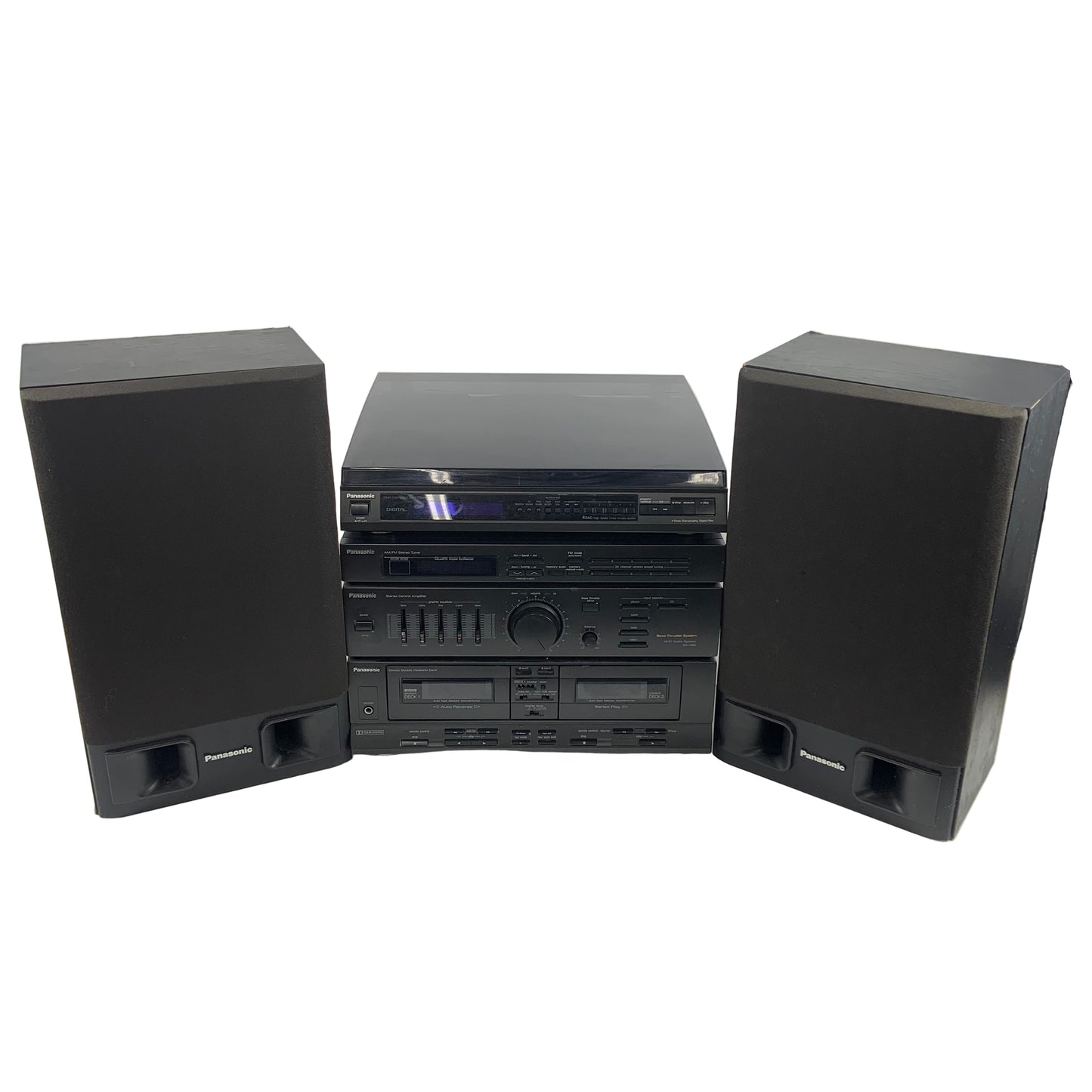 Panasonic Multi Compact Disc Player SL-PC363 with Bookshelf Stereo Set BUNDLE TESTED