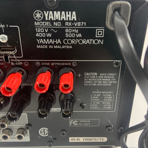 Yamaha RX-V871 8 Channel AV Receiver / Home Theater Receiver