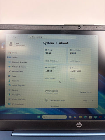 HP Laptop EP2012WM 14" N150 1.0GHz 4GB RAM 128GB SSD