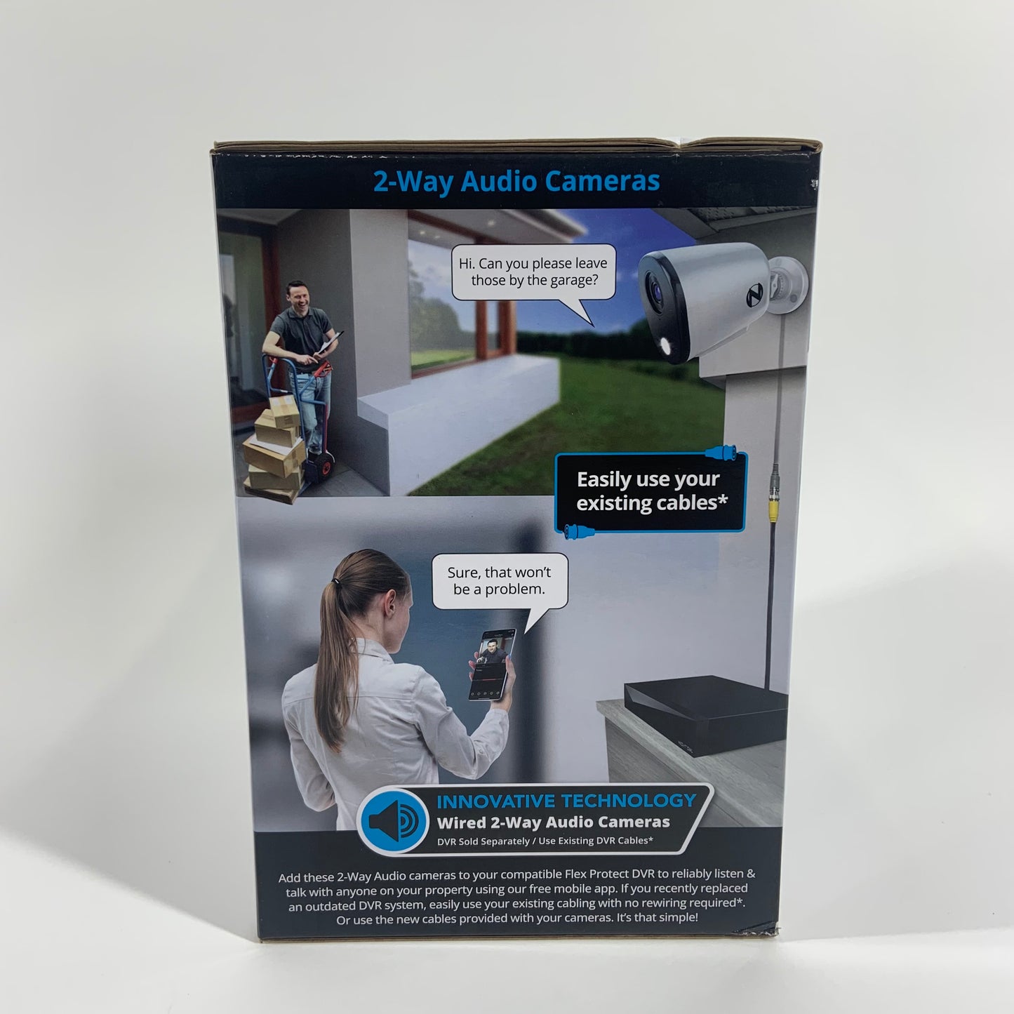 New Night Owl 4K HD Wired Add On Cameras 2PK Deterrence Cameras With Audio
