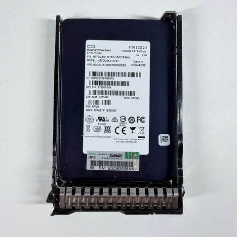 Hewlett Packard 2.5-inch MTFDDAK1T9TBY 1920GB SATA III (6Gb/s) SSD