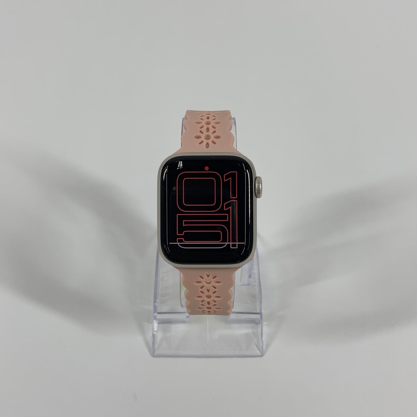 Unlocked Apple Watch SE 2nd Gen 40MM Silver Aluminum Pink Aftermarket Band