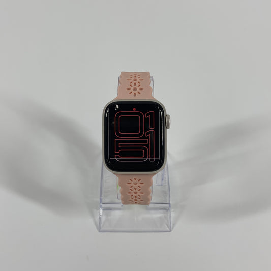 Unlocked Apple Watch SE 2nd Gen 40MM Silver Aluminum Pink Aftermarket Band