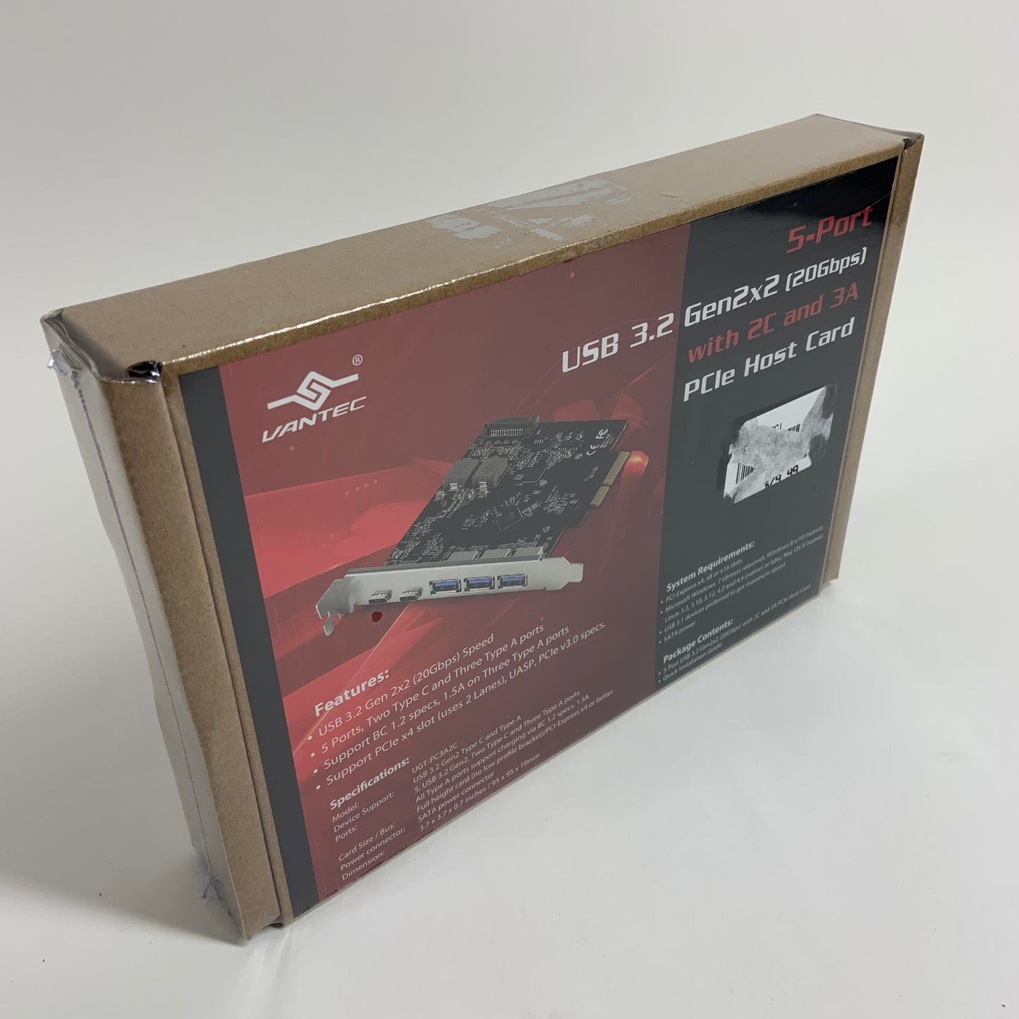 New Vantec 5-Port USB 3.2 Gen2x2 With 2C And 3A PCIe Host Card UGT-PC3A2C