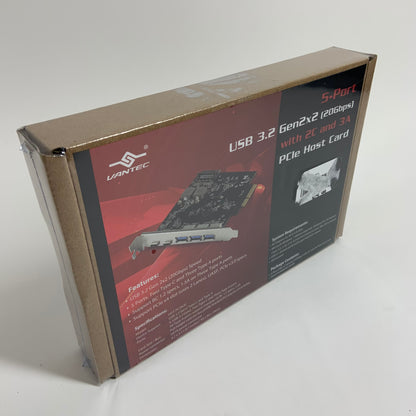 New Vantec 5-Port USB 3.2 Gen2x2 With 2C And 3A PCIe Host Card UGT-PC3A2C