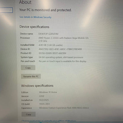 Acer Aspire 5 A515-46 15.6" Ryzen 3 3350U 2.1GHz 4GB RAM 128GB SSD