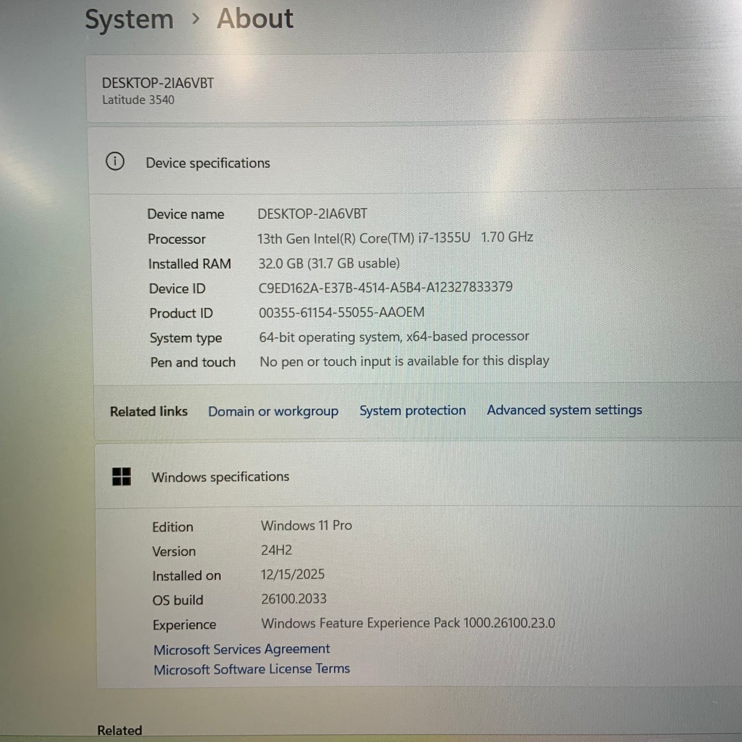 Dell Latitude 3540 15.6" i7-1355U 1.7GHz 32GB RAM 1TB SSD WIN 11 PRO