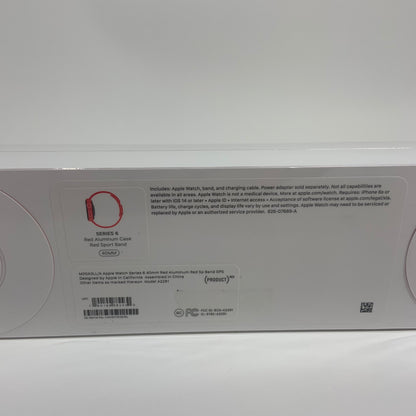 New GPS Only Apple Watch Series 6 40MM Red Aluminum Red Sport Band A2291