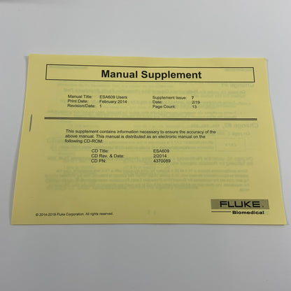 Fluke Biomedical ESA609 Electric Safety Analyzer