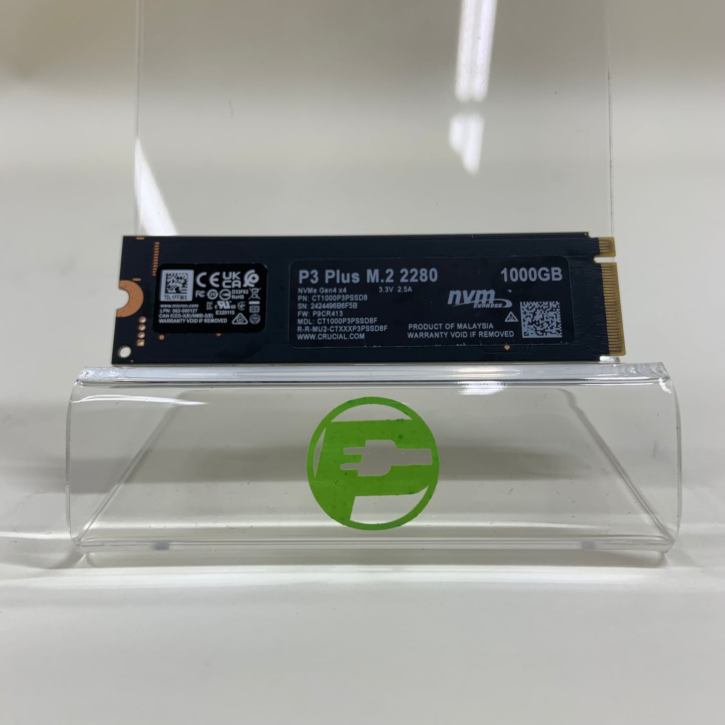 Crucial M.2 2280 P3 Plus 1TB NVMe M.2 SSD CT1000P3PSSD8F Solid State Drive