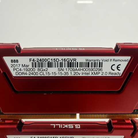 G.Skill Ripjaws V 16GB (2x8GB) RAM DDR4 2400MHz F4-2400C15D-16GVR Memory Kit