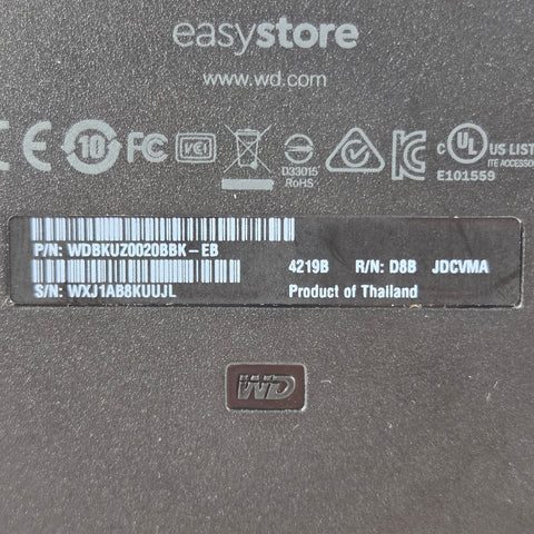 Western Digital WD Portable Easystore 2TB USB-B to USB-A HDD