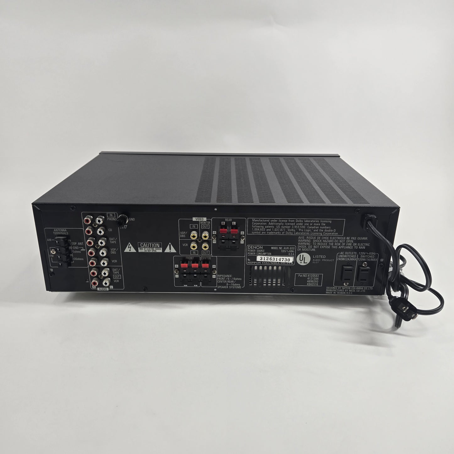 Denon AVR-800 400W 120V 6 Channel Sound Amplifier AMPG1US1BLK