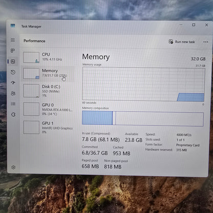 Dell Precision 7670 16" i7-12850HX 32GB RAM 1TB SSD RTX A1000 W11P Studio Laptop