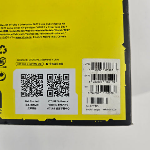 New Viture Cyberpunk 2077 XR Glasses Black PF9375 Limited Edition